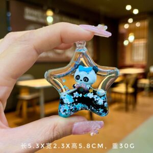 [Five-pointed star] Snow panda / Quantity without keychain: 1 piece