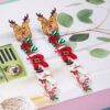 Wholesale Cartoon colored letters Christmas Acrylic Earrings