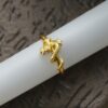 Wholesale Ancient frosted gold staff snake shaped gold ring