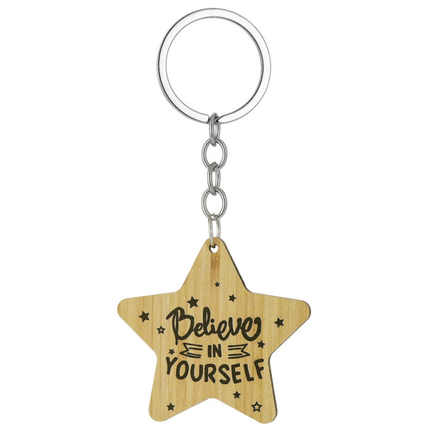 Wholesale English letter inspirational slogan Star Keychain