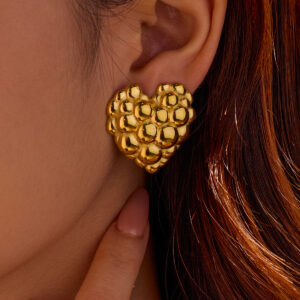 Wholesale Valentine's Day Bubble Love Stainless Steel Earrings