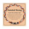 Wholesale Tri color woven baseball football basketball bracelet