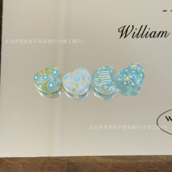 Wholesale 10pcs Fine Flash Printed Love Relief Acrylic Beads