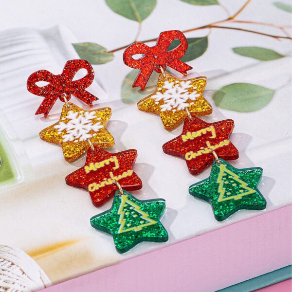 Wholesale Christmas Tree Cartoon Acrylic Earrings