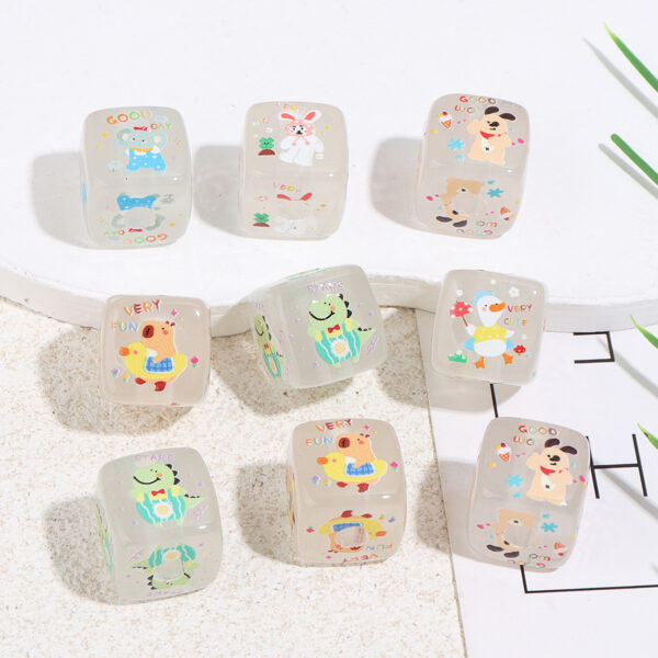 Wholesale 10pcs Night Light Cute Rabbit Dinosaur Blocks Acrylic Beads