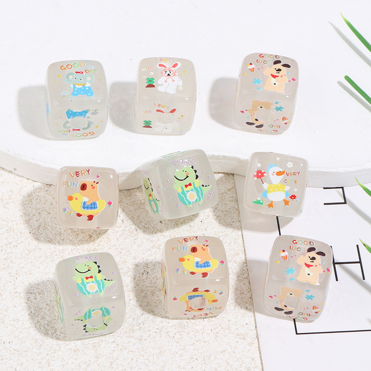 Wholesale Night Light Cute Rabbit Dinosaur Blocks Acrylic Beads