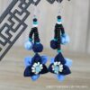 Wholesale Ethnic Style Dali Tie-Dye Style Blue-Dyed Fabric Handmade Earrings