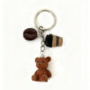 Wholesale Cartoon Mini Stereo Brown Bear Doll Coffee Bean Keychain Bag Pendant
