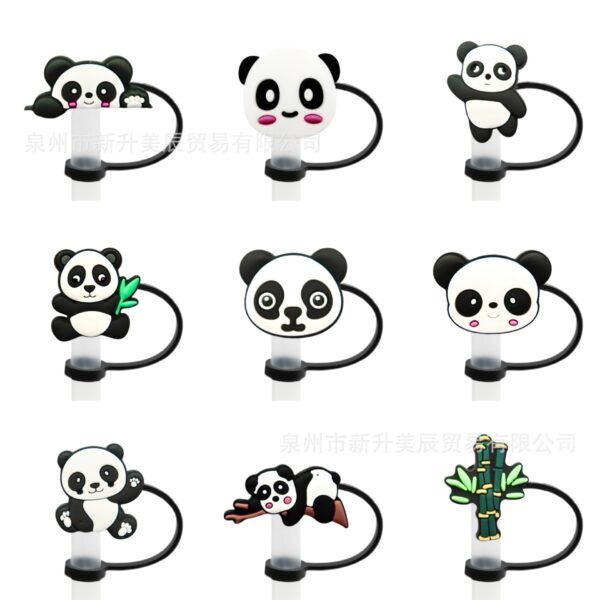 Wholesale Cute Panda Straw Tube Cap