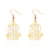 Wholesale Geometric Hollow-out Number Earrings
