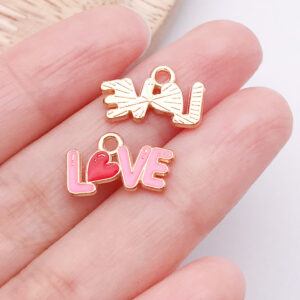 1 pink dripping love letter love10x16x1mm-0.65g-25201