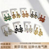 Wholesale Square rhinestone stud earrings 925 silver