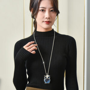 Wholesale Colored Diamond Set Animal Flash Diamond Long Necklace