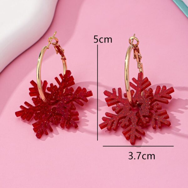 O1CN017xJdYI2F774P22yJk_2217900038832-0-cib Wholesale Red Snowflake Christmas Acrylic Earrings