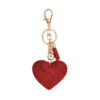Wholesale Heart-shaped Rhinestone Leather Keychain