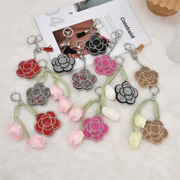 Wholesale Plum Blossom Rhinestone Keychain