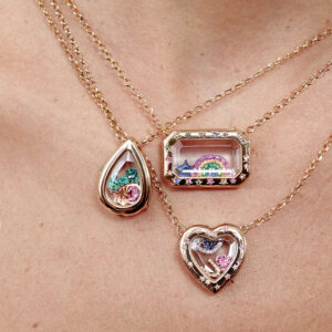 Wholesale Vintage style adjustable pendant with transparent box necklace