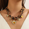 O1CN017z0Yt91VD60RSvOgc_2466522618-0-cib Wholesale Silk f leopard print fabric patchwork love Valentine's Day necklace