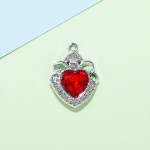 Crown love red UV silver plated