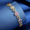 Wholesale Square colored zircon full diamond bracelet