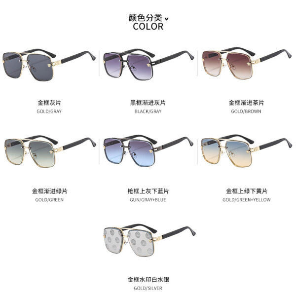 Wholesale fashionable men's and women's double beam polygon sunglasses