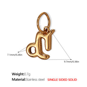 Pj431g12 capricorn gold solid pendant
