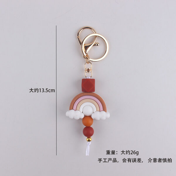 O1CN0188qUOa1NrNvbcw6gK_2214899881623-0-cib Wholesale Rainbow Teething Ring Clip With Silicone Beads and keychain.