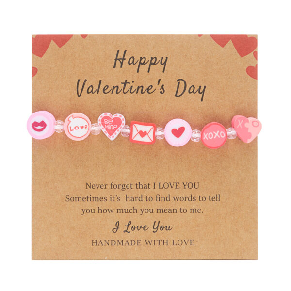 Wholesale Valentine's Day Envelope Love Crystal Soft Pottery Cardboard Bracelet