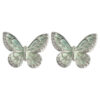 Wholesale Micro inlaid zircon mint green silver needle butterfly earrings