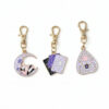 Wholesale 3-Piece Set of Oil-Drip Purple Moon Crystal Cluster Metal Keychain