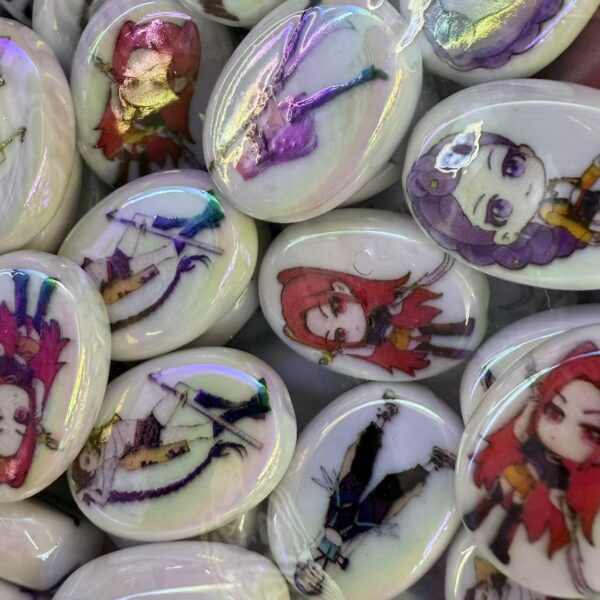 O1CN018B5pHs1HgUnLxezuN_2216860830787-0-cib Wholesale Double-sided printed cartoon girl gro/boy gro oval flat bead heart open-hole beaded DIY jewelry aessories