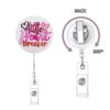 Wholesale Cross-Border New Glitter Acrylic Romantic Valentine's Day Easy-Pull Buckle Love Gift Retractable Badge Reel