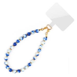 Camouflage royal blue rain flower stone mobile phone chain