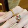 Wholesale Vintage floral branch open ring stackable gold index finger ring