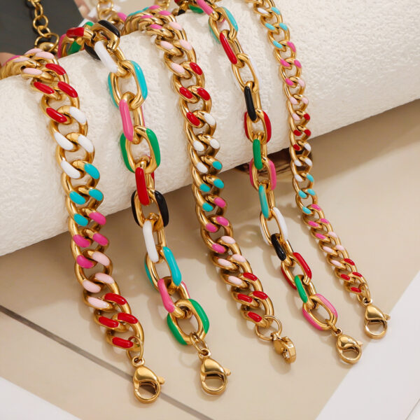 Wholesale Colorful Bracelets for Men and Women Stainless Steel Non-Fading Jewelry