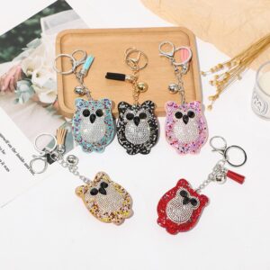 Wholesale cartoon owl rhinestone keychain
