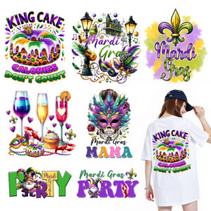 Wholesale Carnival Festival Pattern Clothing UV DTF Ready to Press Transfers Wraps