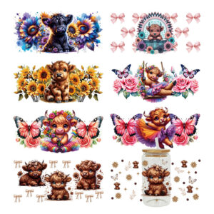 Wholesale Uv Transfer Sticker Glass Cup Crystal Label Crystal Sticker Cross-Border Exclusive for 16oz Glass Cup Special Sticker 23Cmx11Cm