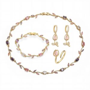 Golden purple pink diamond tulip set