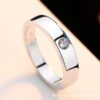 Wholesale Copper Inlaid Zircon Silver Stylish Cool Wedding Ring Couples' Rings