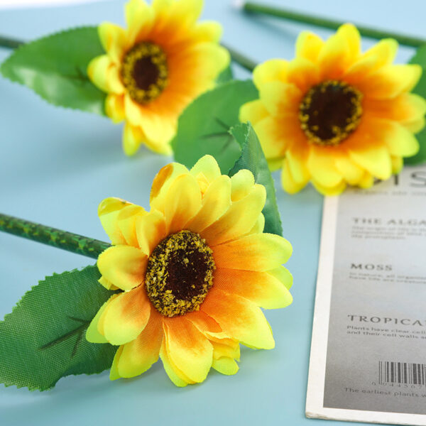 Wholesale artificial sunflower handmade silk cloth flower sunflower chrysanthemum laser rod ballpoint pen batch