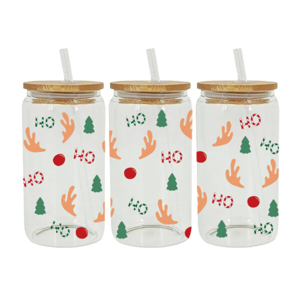 Wholesale Cartoon Christmas Little Snowman Antler 16oz Cup UV DTF Wraps