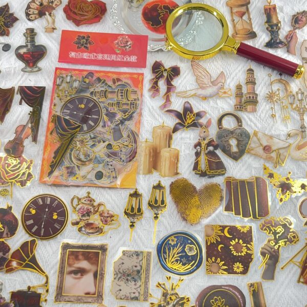 Wholesale 50pcs diverse cartoon retro watercolor proof vinyl stickers