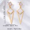 Wholesale Golden retro geometric diamond pendant earrings