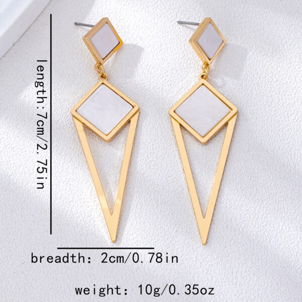 Wholesale Golden retro geometric diamond pendant earrings