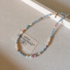 Wholesale Spring and Summer Fresh Light Blue Niche Beaded Necklace