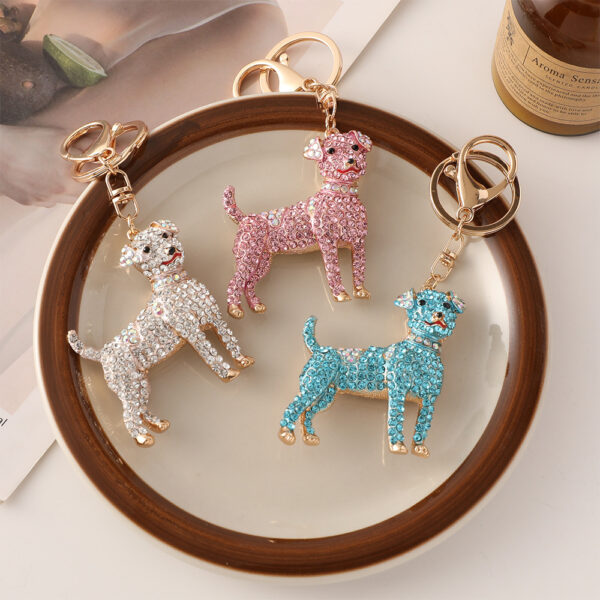 O1CN018PVJll2A5DKEgR3hN_1874418151-0-cib Wholesale Colorful Zodiac Dog Rhinestone Metal Keychain