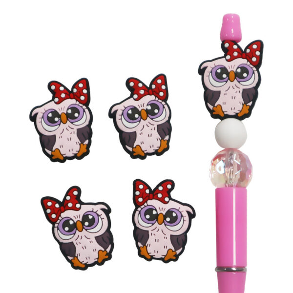 Wholesale 10pcs 3D Cartoon Cute Santa DIY Ballpoint Pen Silicone Beads
