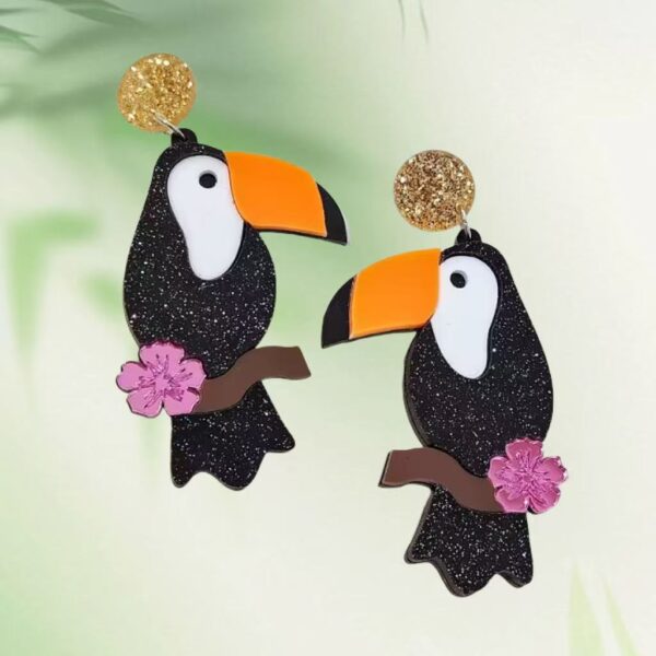 Wholesale Splicing colored parrot flamingo acrylic earrings