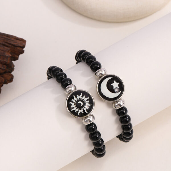 Wholesale Luminous Sun and Moon Lovers Gemstone Bracelet